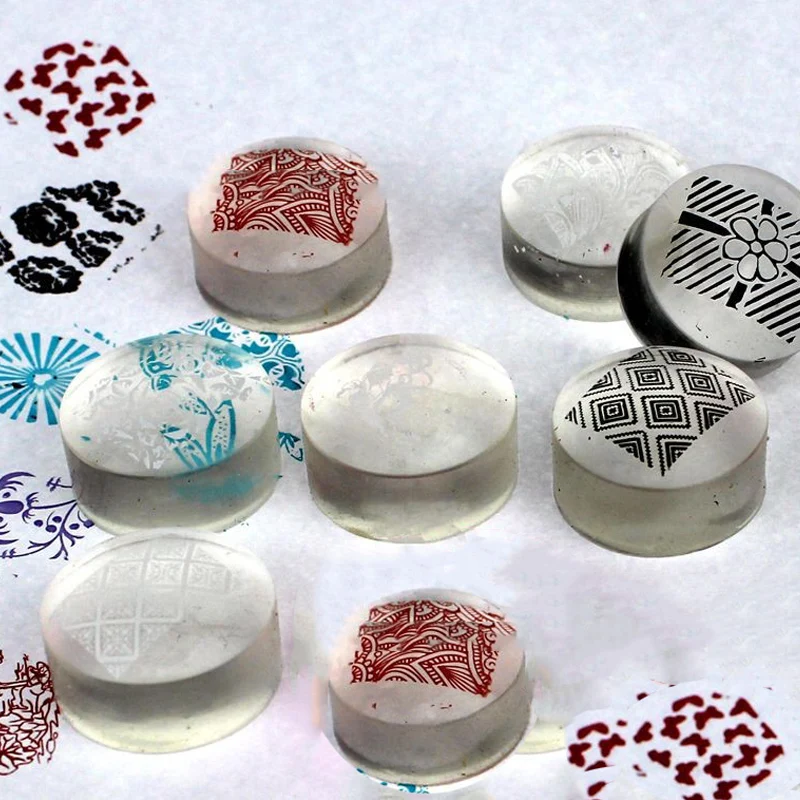 Силиконовые шаблоны для нейл арта 2 шт. прозрачный штамп ногтей скребок с