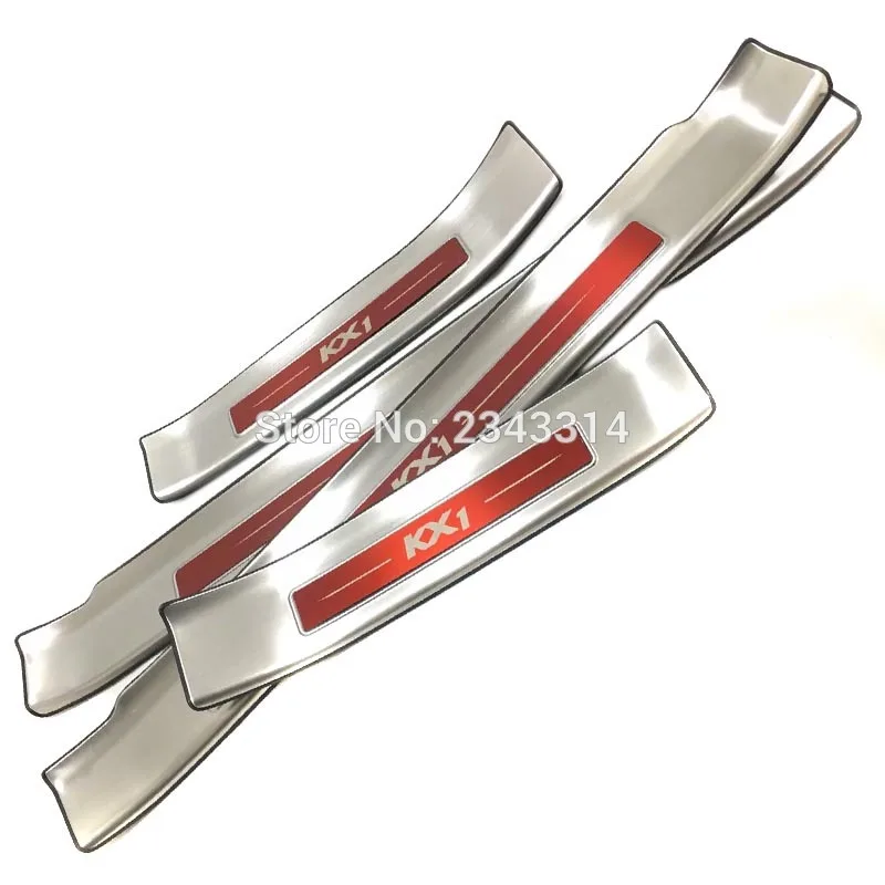 Red With Silver Для Kia Stonic KX1 из нержавеющей стали Накладка на порог, защитная накладка, накладка на педаль, автомобильные аксессуары - Цвет: Red With Silver