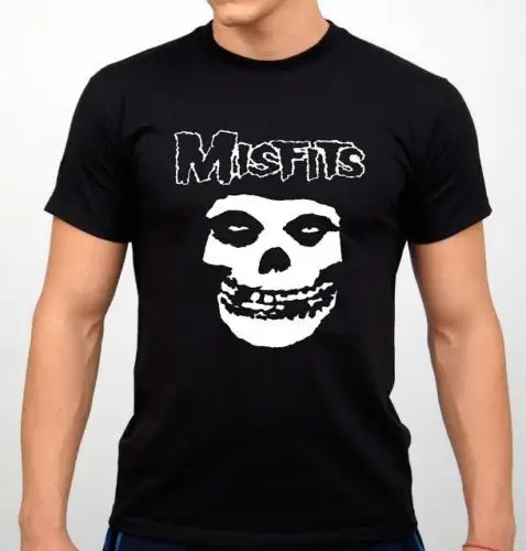 2018 короткий рукав хлопковые футболки Человек Костюмы Misfits футболка рок группа