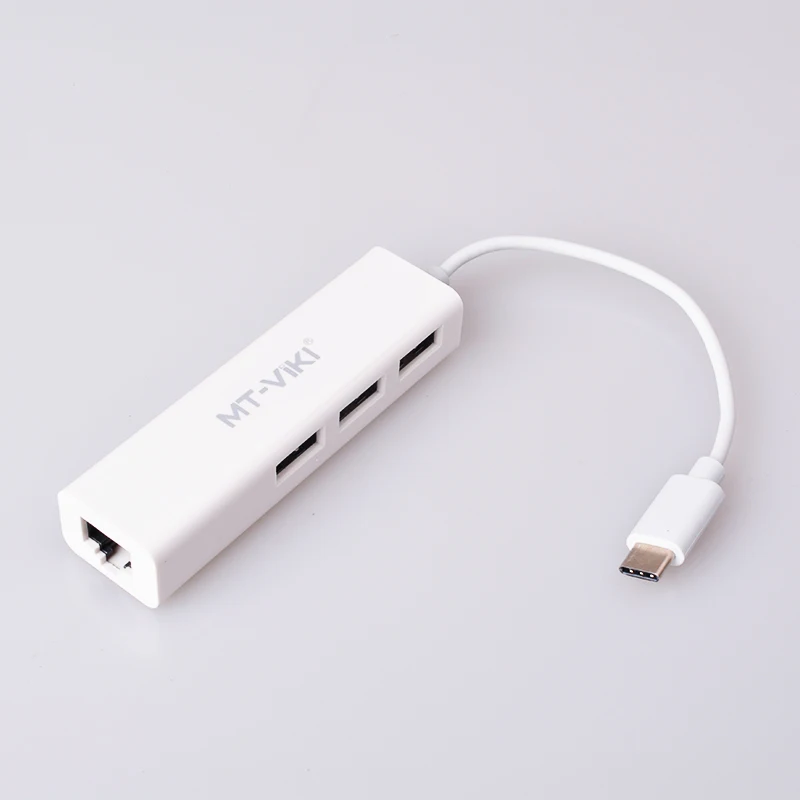 

MT-VIKI Type-C to 3 Port USB 3.0 / 2.0 HUB USB3.1 to 1000Mbps Lan Network Adapter OTG for Keyboard Mouse Flash Drive PC Android