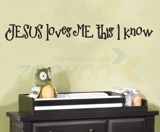 

free shipping jesus loves me this i mknow quote wall decal zooyoo8020 decorative adesivo de parede removable vinyl wall sticker