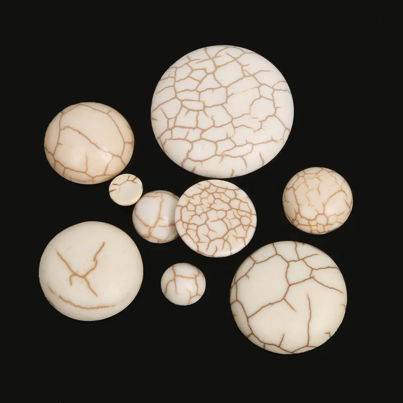 Полукруглый кабошон с плоской задней поверхностью белый синий Howlite гладкие