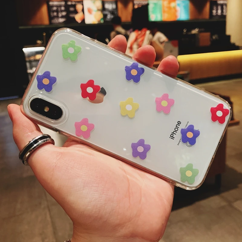 Cute Cartoon Floral Sun Flower Clear Phone Case Cover For iPhone X XR XS Max 8 7 6 6s Plus 5 5s SE Soft Silicone TPU Coque |