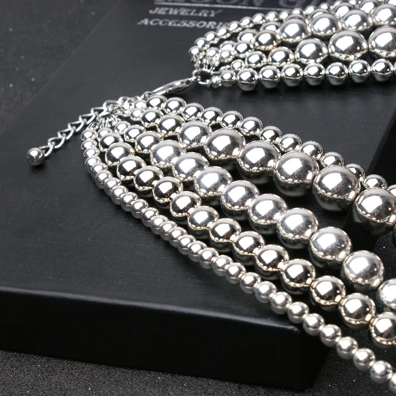 

New Beads Braid Multiple layers Long Beads Necklace Fashion Trendy Jewelry Statement Choker Necklace & Pendant for women