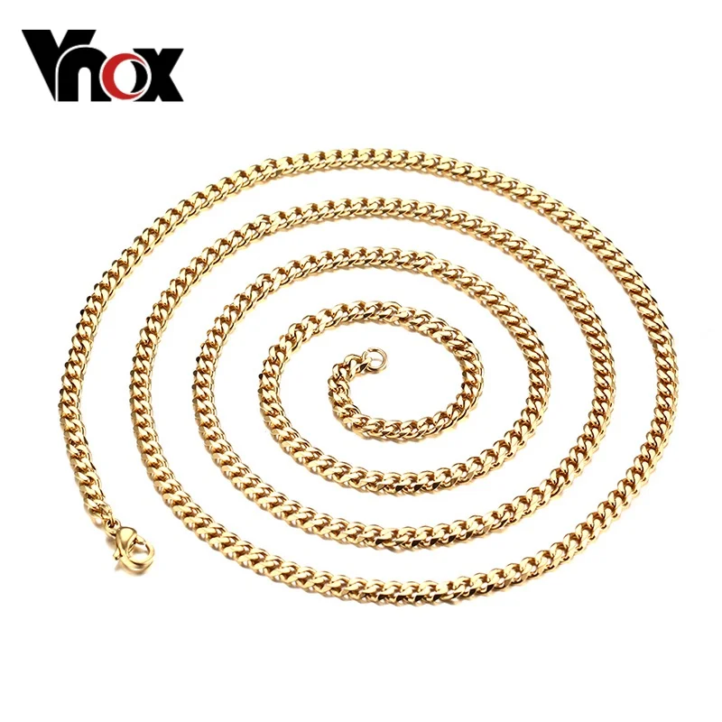 Vnox Для мужчин цепи Цепочки и ожерелья 24/30 дюйма длиной 3/5/7 мм широкий для Титан