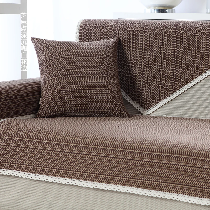 

New Chinese linen sofa cushion, four seasons universal living room non-slip sofa towel, sofa cushion.