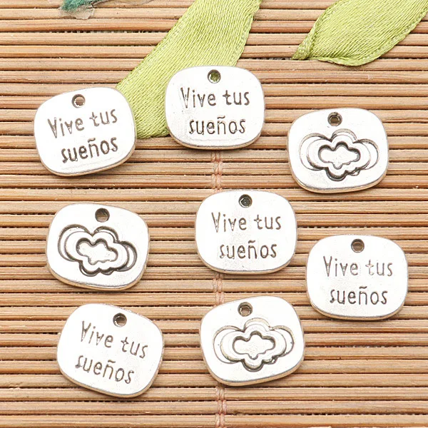 

40pcs tibetan silver color cloud design words charms H3045