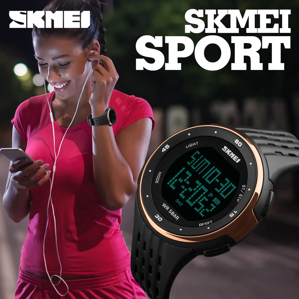 skmei brand sports watches waterproof chronograph alarm led digital watch for men women multifunction outdoor sport wristwatch free global shipping