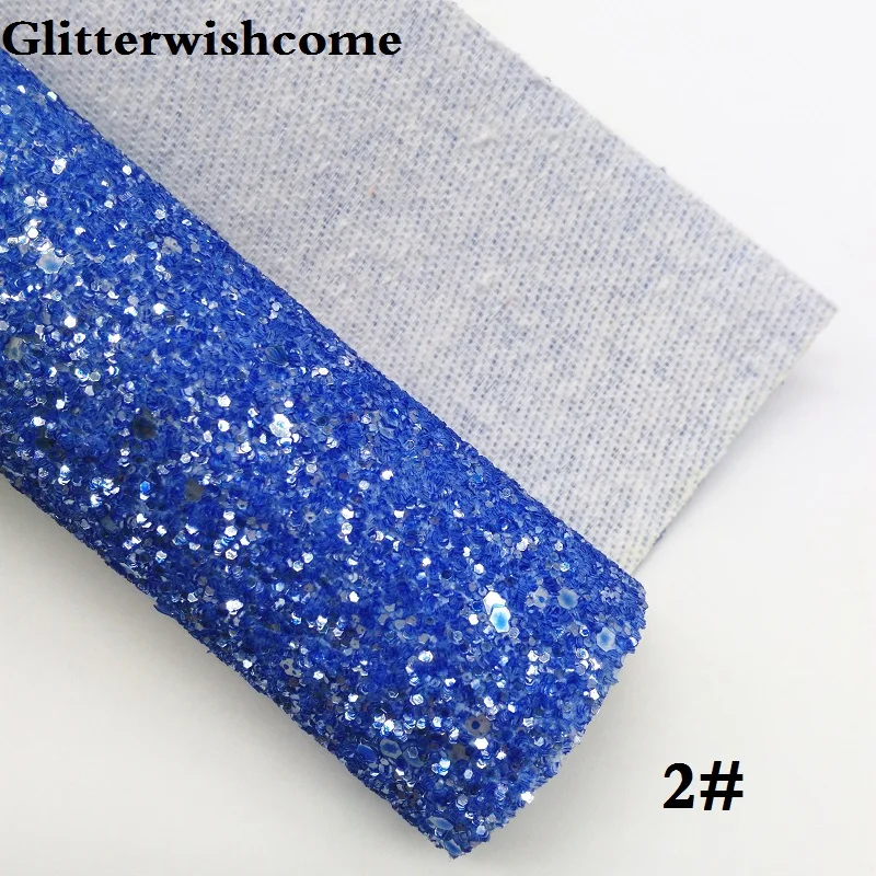 Glitterwishcome 21X29 см A4 размер винил для луков Кристалл Толстый блеск кожа ткань винил для луков, GM128A - Color: 2