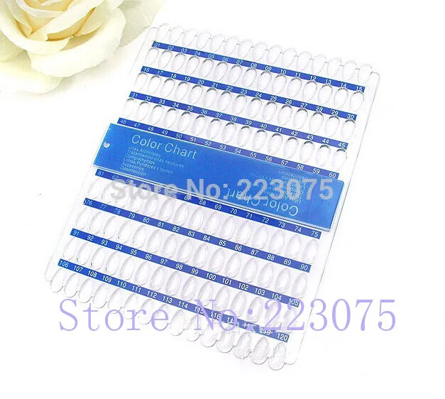

Hot 120 tips/pc Nail Art Tips Color Chart Display Rack Polish Palette Stand DIY 10pcs/lot
