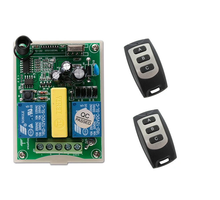 Переменный ток 220 В 2-канальный беспроводной пульт дистанционного управления 1 *