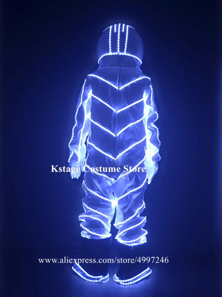 KS77 Party cosplay ballroom dance led costumes luminous robot men suit astronaut show perform outfits dj wear RGB colorful cloth | Дом и сад