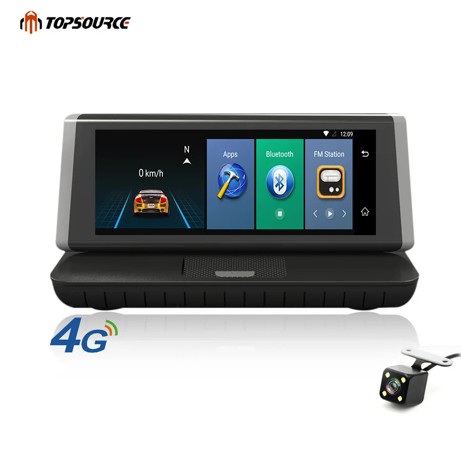 Автомобильный видеорегистратор TOPSOURCE 1080P 8 &quot Android 5 1 4G Wi Fi камера парковки