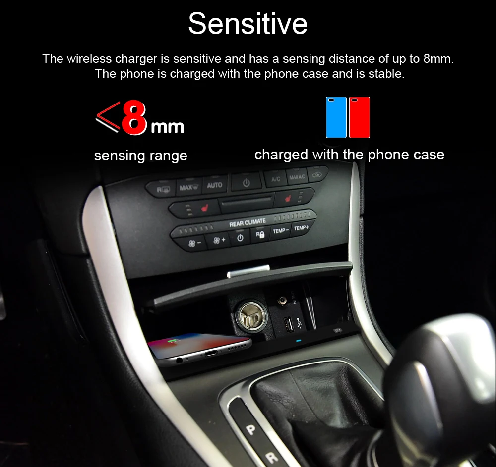 Qi автомобильное беспроводное зарядное устройство для iPhone Samsung S10 S9 Ford Edge 2018