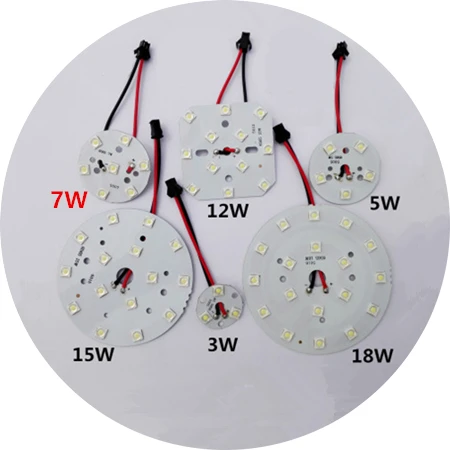 

5Pcs SMD 6565 7W 50mm White Light LED Lighting Board Pannel Source Beads Aluminum Plate Base With SM Female Plug