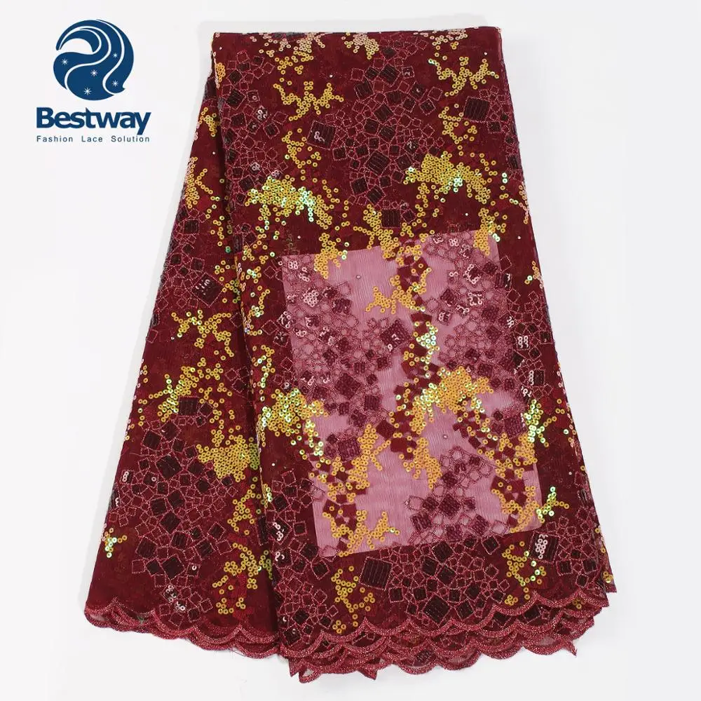 Bestway Блестящий тюль с блестками Французская ткань кружево 2019 новейшая модель для