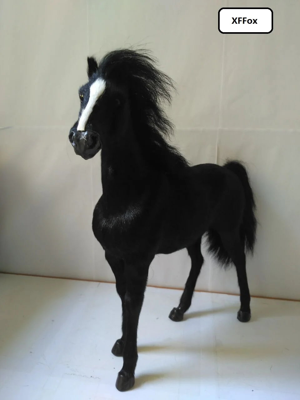 big real life black war horse model plastic&ampfurs simulation blood doll gift about 36x34cm xf1879 | Дом и сад