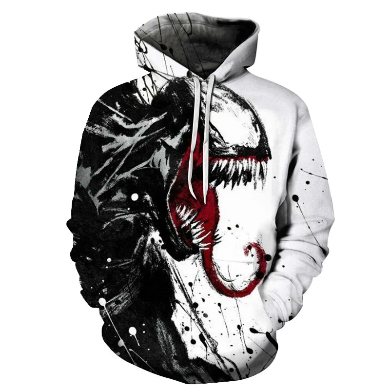 Новая замечательная толстовка с 3D принтом фильма Venom мужская капюшоном в стиле