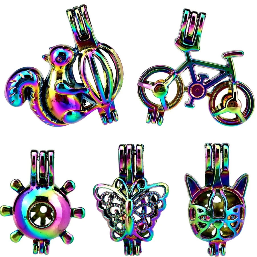 Радужная Бабочка белка щенок собака велосипед бусины в форме штурвала клетка