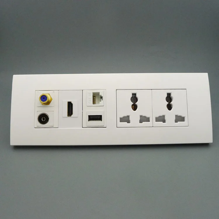 Настенная пластина 118 с 2 портами питания USB hdmi RJ45 TV F поддержкой DIY настенной