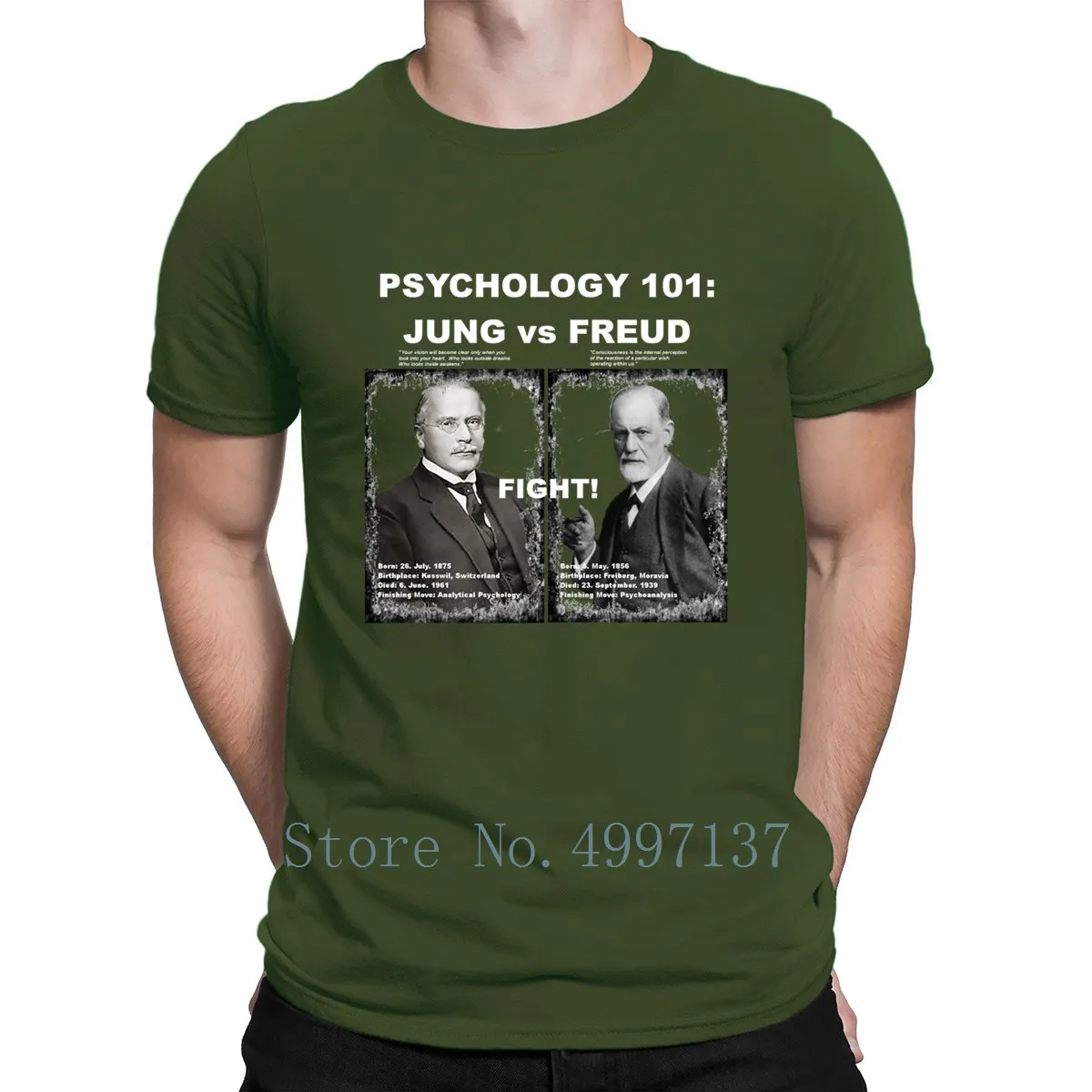 Психологическая коллекция 101 футболка Jung Vs Freud хлопковая весенне-осенняя