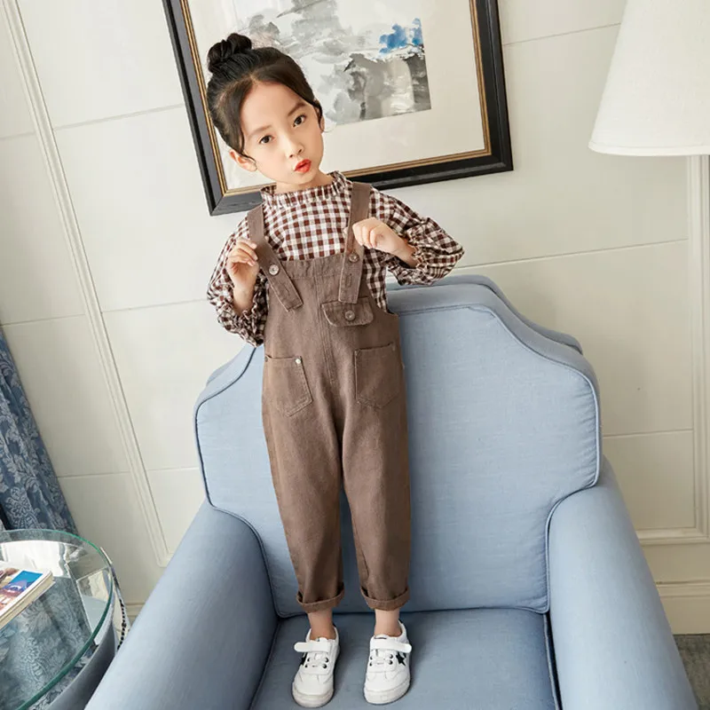 DFXD 2018 весенняя одежда для девочек модная малышей из 2 предметов клетчатый пуловер