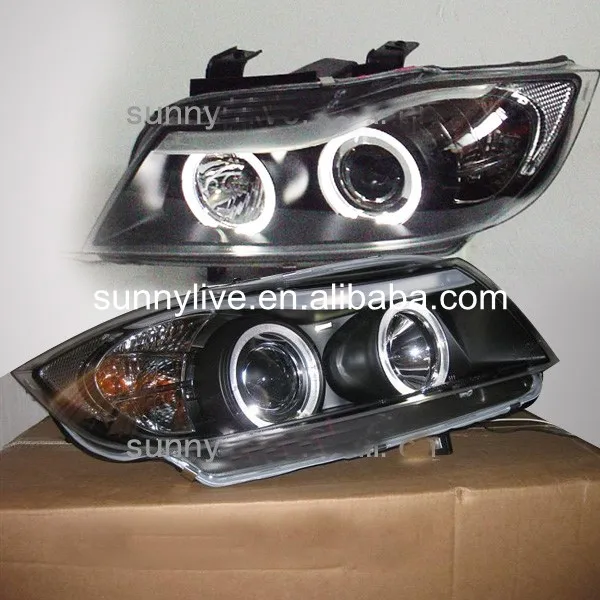 Для BMW E90 318i 320i светодиодный Ангельские глазки налобный фонарь 2005 по 2008 год с линзы
