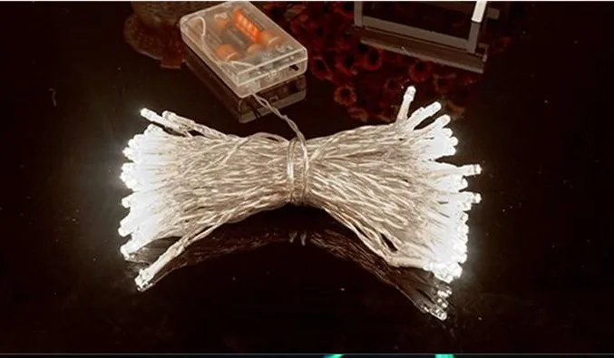 10 шт. светодиодная гирлянсветильник с питанием от 3 батареек АА 50 светодиодный