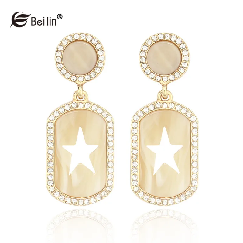 Новинка 2018 года дизайн модные женские туфли Jewelry ацетат длинные подвески сережки