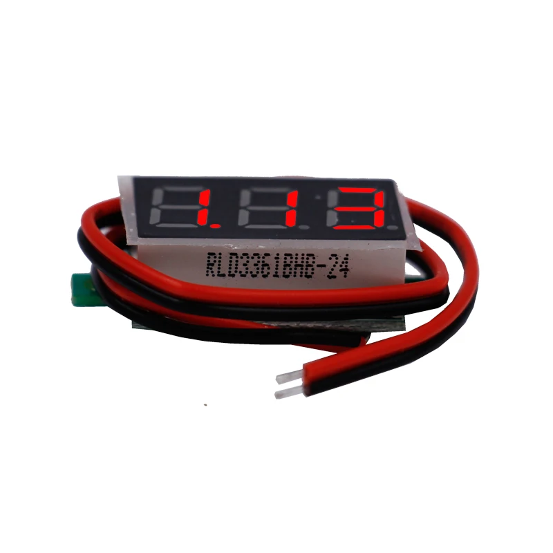 Pantalla de LED rojo Digital Mini 4,5 v-30v voltímetro tester medidor de voltaje para motocicleta electromóvil coche 38%