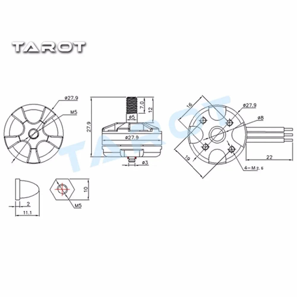 Tarot MT2204 II V2 2300KV бесщеточный двигатель для радиоуправляемого мини-дрона QAV250 ZMR250