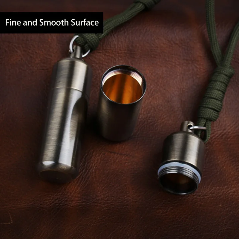 EDC латунная коробка для таблеток герметичная Водонепроницаемая брелок переносит