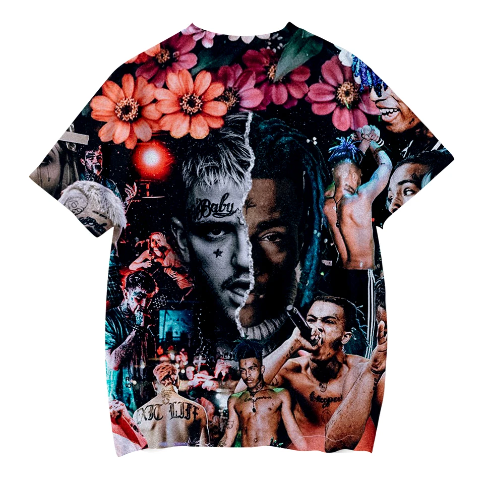 2018 XXXtentacion and lil peep 3D футболка с коротким рукавом женские Забавные футболки Топ
