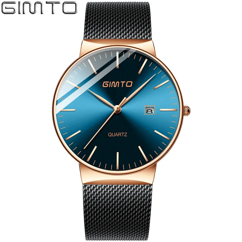 Rose Blue black Reloj hombre Для мужчин часы лучший бренд роскошные золотые часы Для мужчин спорт мужской часы кварцевые наручные ультра тонкие часы relogio masculino - Цвет: Rose Blue black