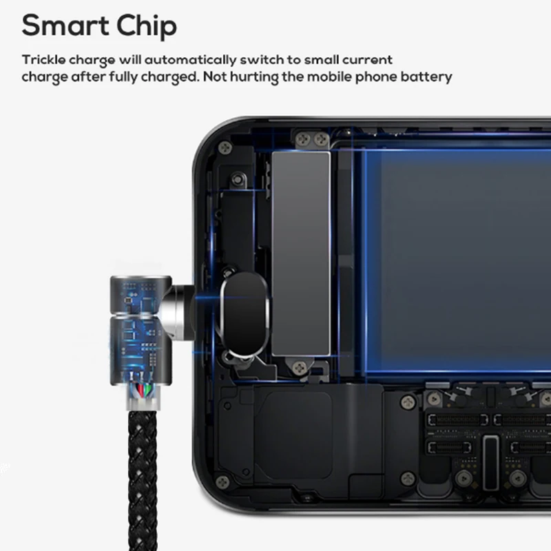 1 м 2 3 90 градусов L тип магнитного кабеля USB Type C/Micro USB/IOS нейлоновый Плетеный