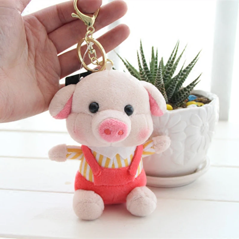 Новый Милый Плюшевый Рюкзак kawaii с рисунком свинки цепочка для ключей сумки куклы