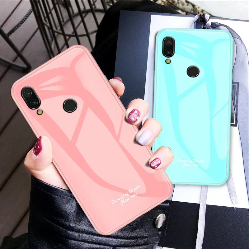 Для Xiaomi Redmi Note 7 чехол милый Macaron закаленное стекло противоударный для Pro Чехол