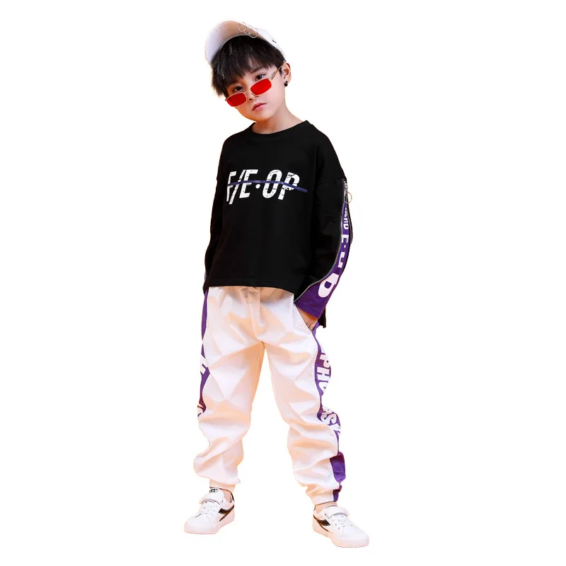 

Children Hip Hop Clothing Sweatshirt Shirt Tops Casual Pants for Girl Boy Jazz Dance Costume Ballroom Dancing Clothes Loose Wear