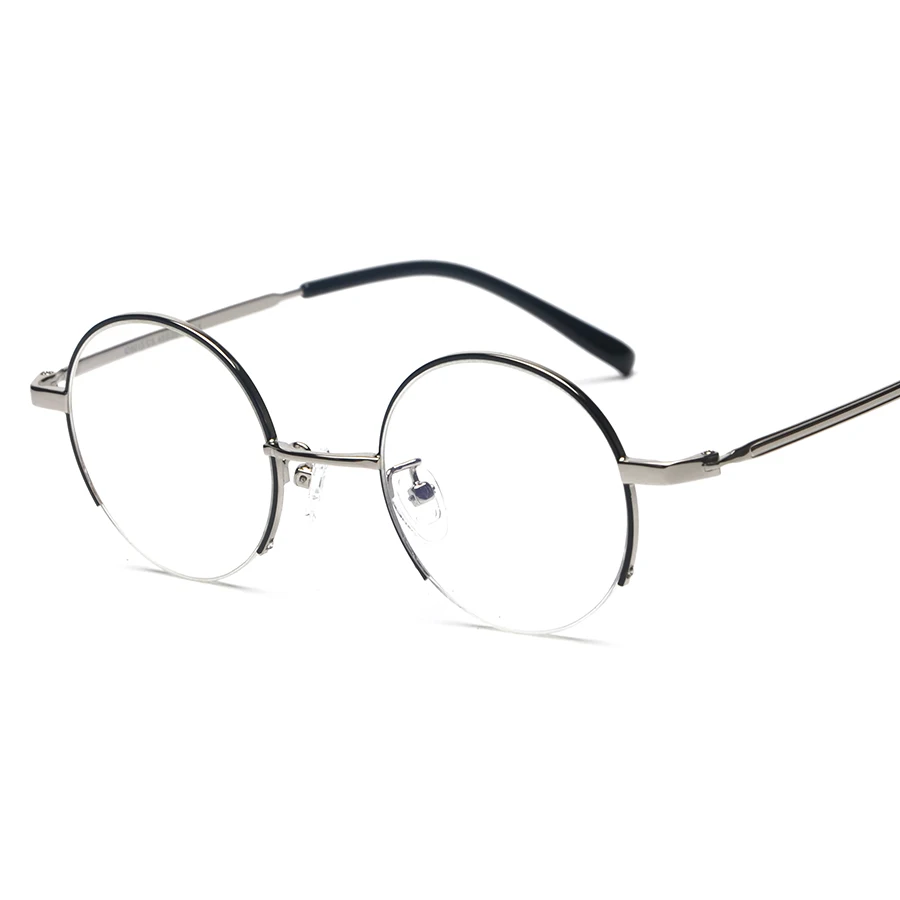 2017 круглый мужские очки кадр прозрачными стеклами женские золотые очках Ретро