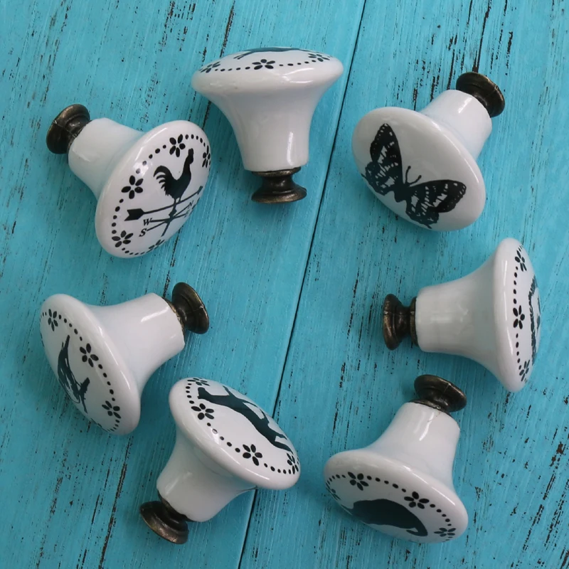 1 шт. круглая черно белая ручка для шкафа выдвижной ящик потертый шикарный комод