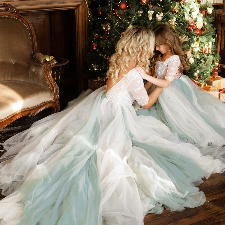 Фото Платье для мамы и дочки одежда я лето 2019 одинаковые Семейные наряды свадебных