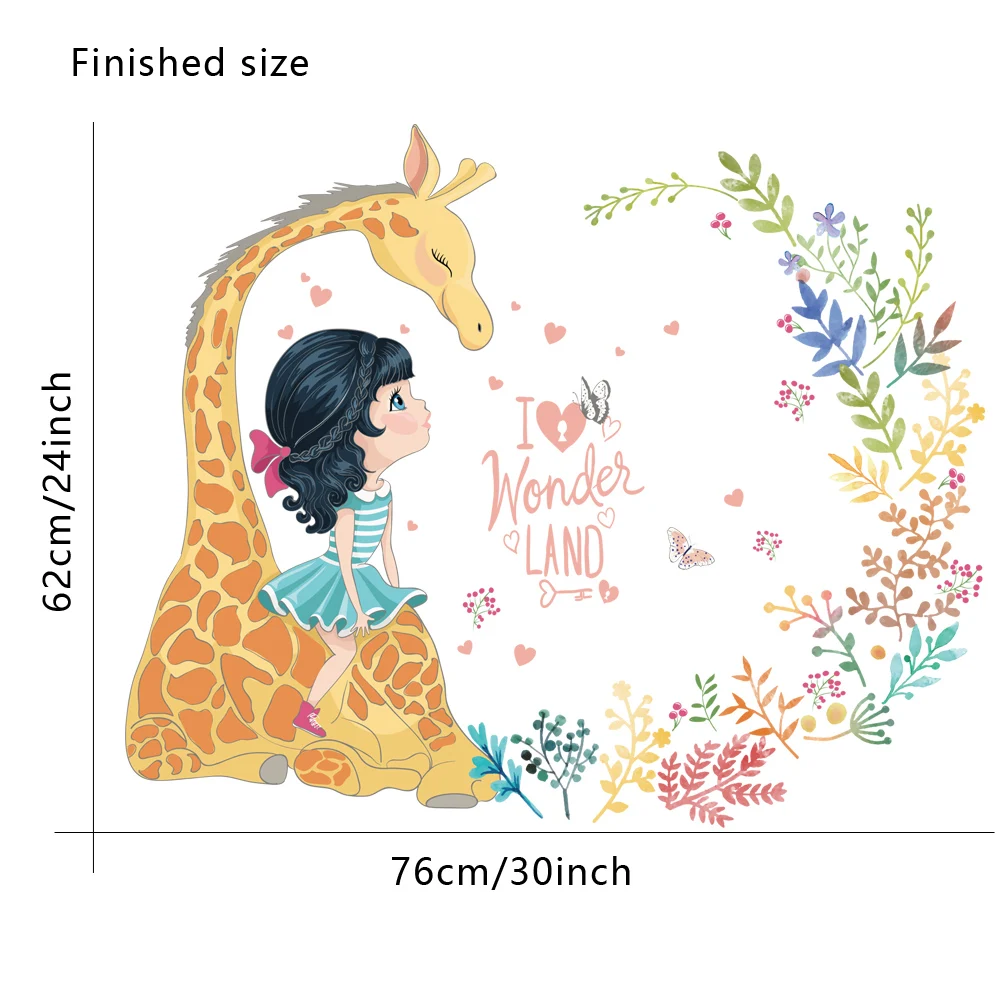 Giraffe Girl Nursery Living Room Bedroom Removable Self-adhesive Door Furniture Wall Stickers Decal Decor Art Poster Mural dc23 | Дом и сад