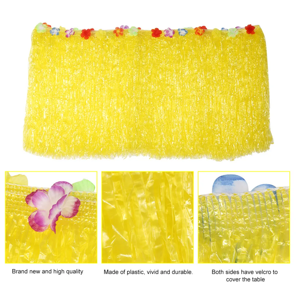 Красочный цветок Гавайских Луо тропический вечерние Украшение стола Трава юбка