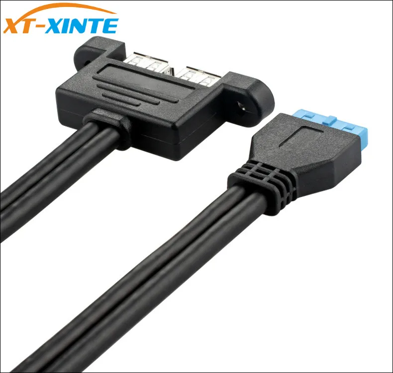 19Pin женский заголовок к двойному USB3.0 A USB 2 порт сплиттер кабель 50 см w винт PCIe