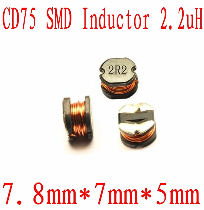 1000 шт./лот SMD силовой индуктор CD75 2.2uH 2R2 чип 7 8*7*5 мм|Индукторы| |