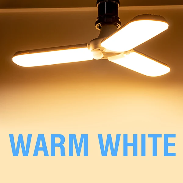 Warm White E27 Светодиодный светильник 45 Вт 228 светодиодный s регулируемый угол складной лопасти вентилятора Светодиодный светильник Лампада AC185-265V энергосберегающее освещение высокой яркости - Испускаемый цвет: Warm White
