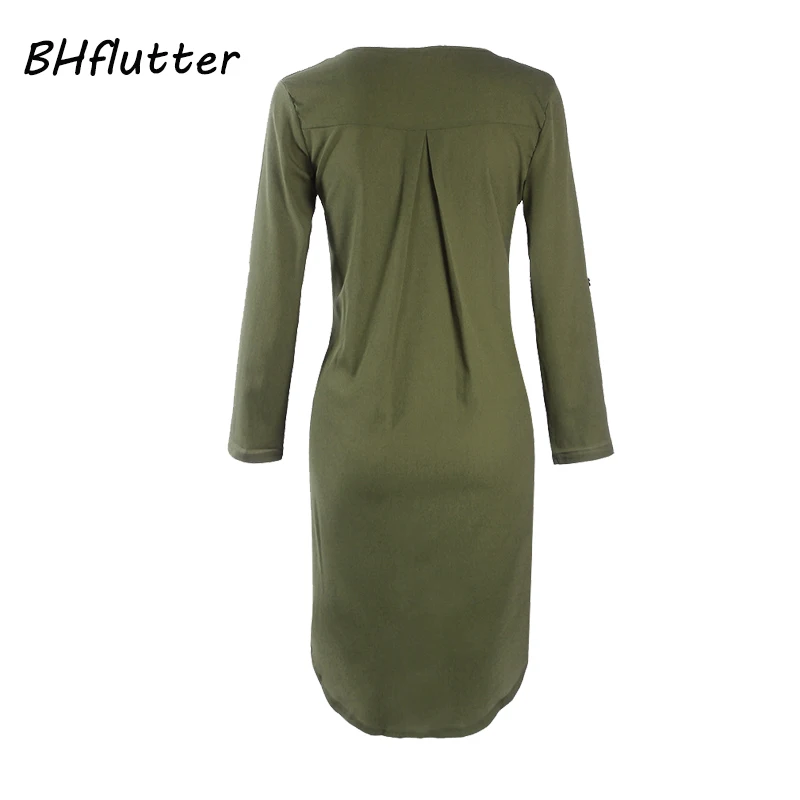 Женское Короткое Шифоновое Платье BHflutter повседневное короткое платье рубашка с