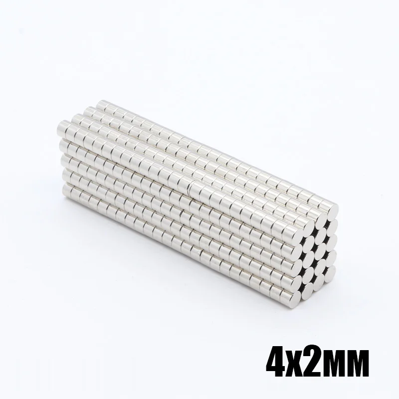 

500Pcs 4x2 mm Neodymium Magnet 4mm x 2mm N35 NdFeB Permanent Small Round Super Powerful Strong Magnetic Magnets Disc