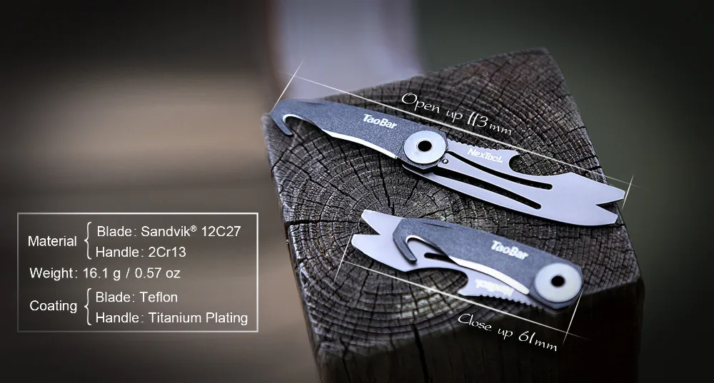 NEXTOOL Multi-function Box Opener Cutter Mini Rescue Knife Taobar | Инструменты