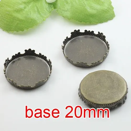 Free shipping!!! 400pcs imperial crown bronze Picture Frame charms Pendants 20mm,Cameo Cab base,pendant settings